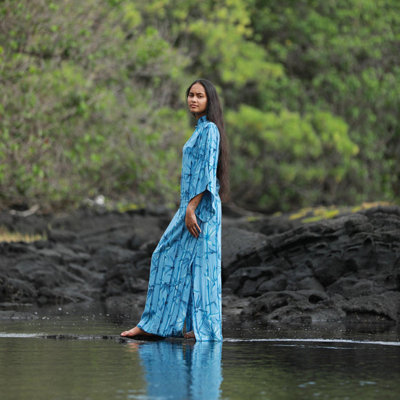 Kimono Sleeve Hawaiian Dress Bamboo