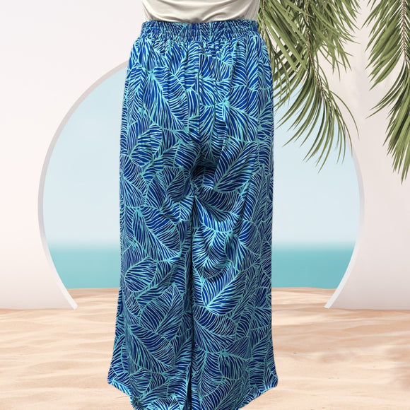 Island Design Breathable Wide Pants - 95%Polyester & 5% Spandex
