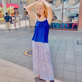 Island Design Breathable Wide Pants - 95%Polyester & 5% Spandex