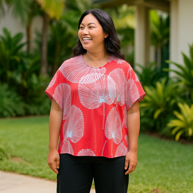 Buy red Comfort & Effortless Elegant Top in the Loulu Print
