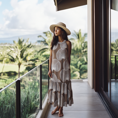 Elegant Round Neck Halter Sleeveless Summer Dress