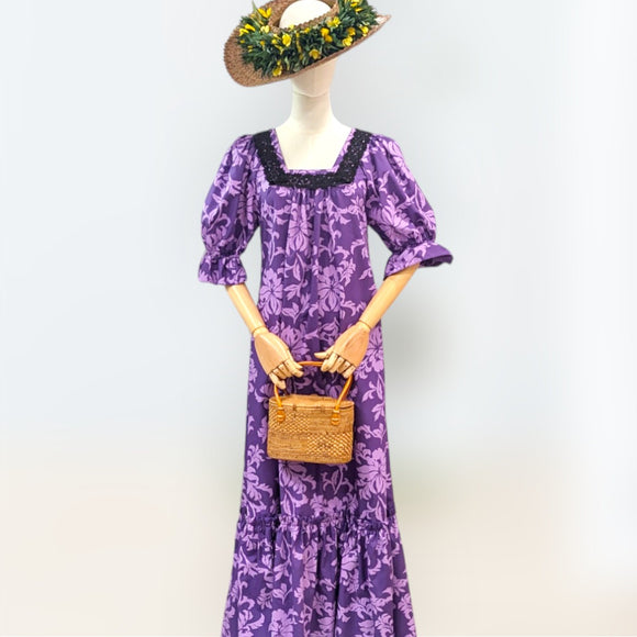 Floral Half Sleeve Muumuu Purple
