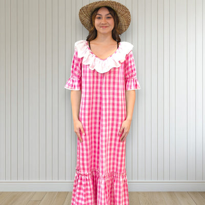 Hawaiian-Pink-Palaka-Muumuu-with-White-Ruffle