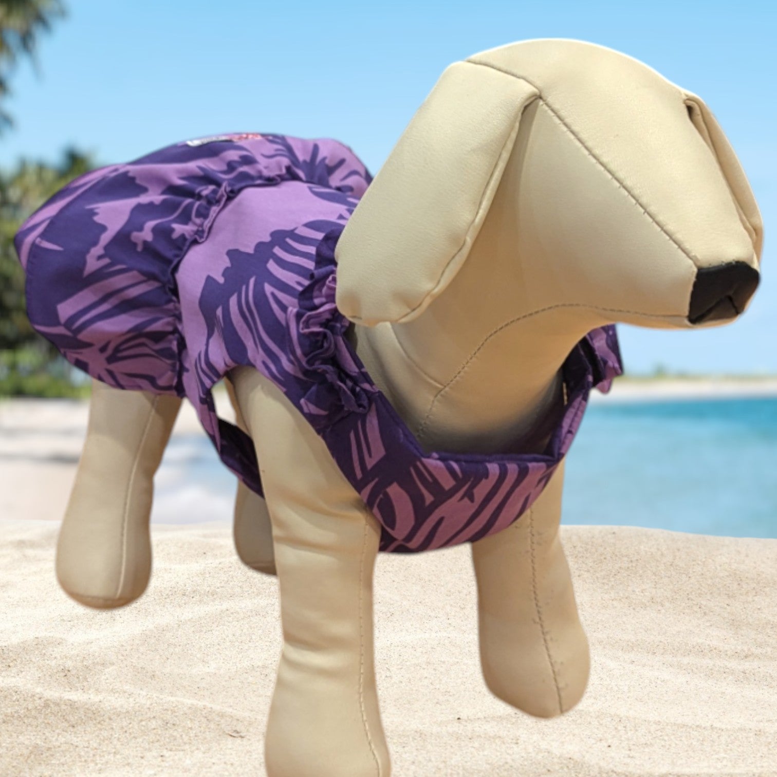 Purple Paradise: Hibiscus Hawaiian Dog Dress Muumuu Mall by