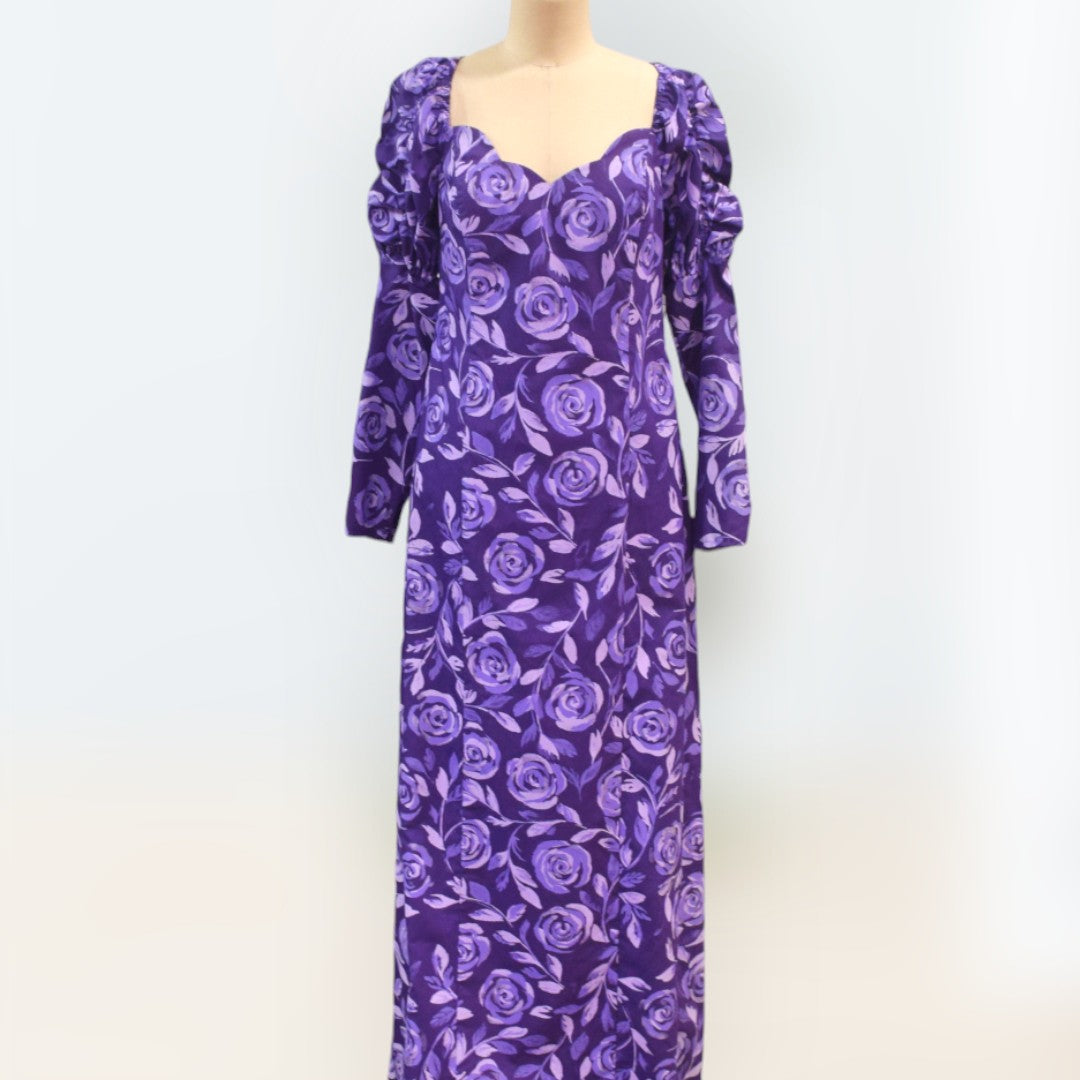 Rose Print Purple Hawaiian Dress 9485 Muumuu Mall by Muumuu Rainbow
