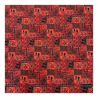 Vintage Polynesian Print Gift Wrapping Fabric / Furoshiki   |  Red -1223FB-RED3