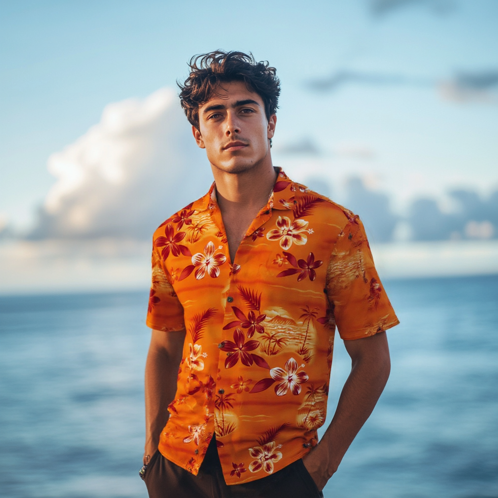 Retro Sunset Party King Hawaiian Men's Shirt