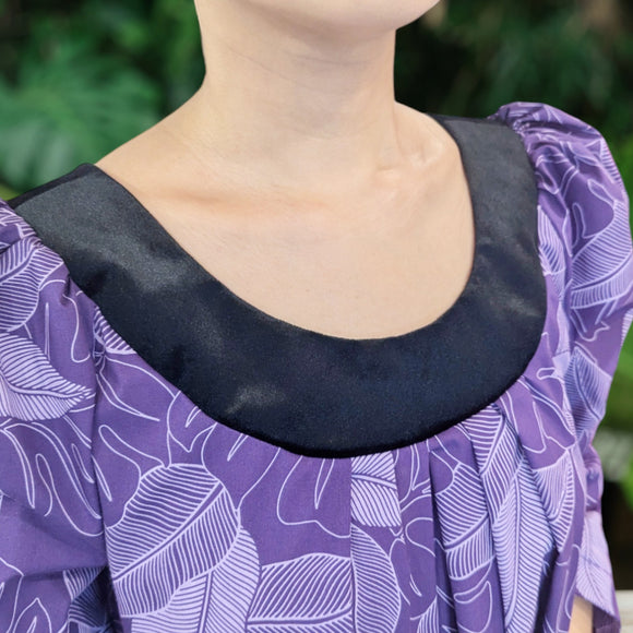 Violet Banana Leaf Muumuu Dress
