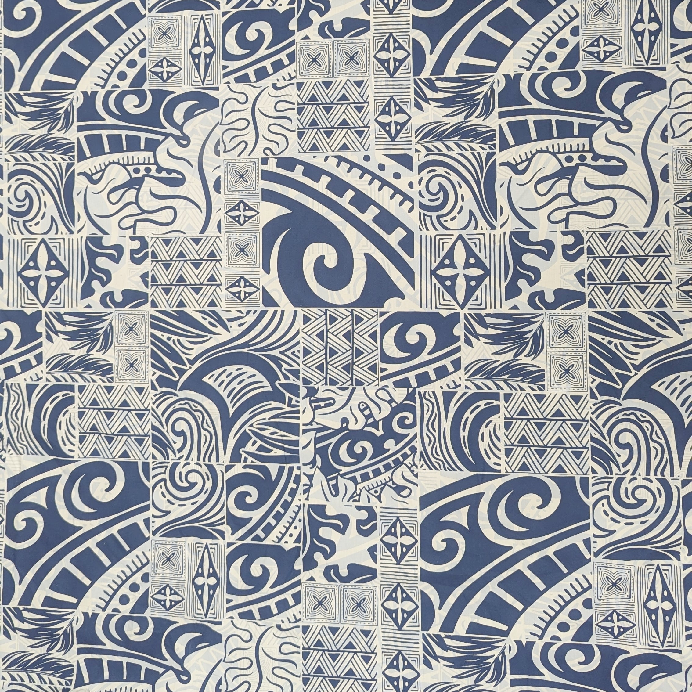 1点物⭕️お安く!◎Custom hawaiian fabric◎NR2◎9.7 1点物⭕️お安く!◎Custom hawaiian fabric◎NR2◎9.7 Blue Polynesian