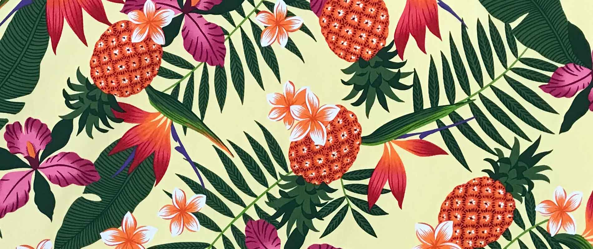 pineapple and fruit, food print fabrics