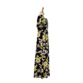 Navy Hibiscus Flare Sleeve Rayon Dress 2869 - 0