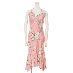 Halter Pink Plumeria Hawaiian Dress