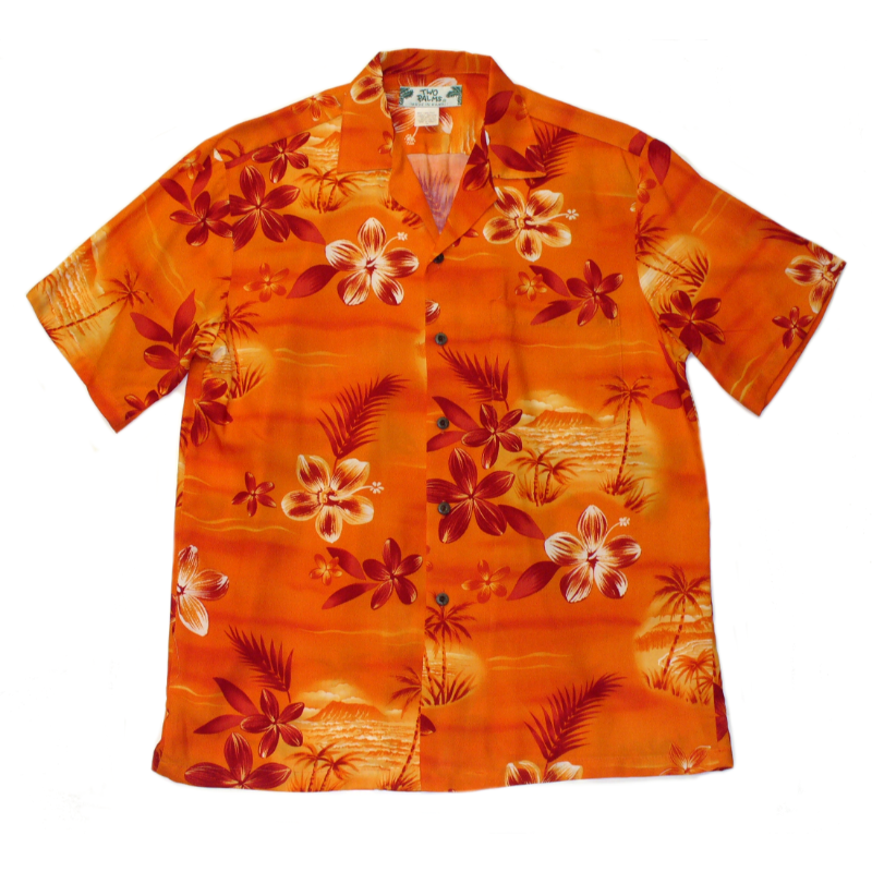 Gradient Orange Hawaiian Men Aloha Shirt