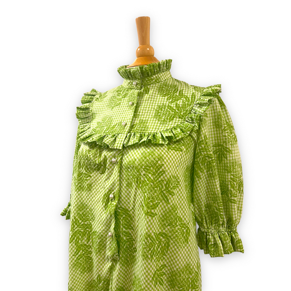 Original Print Fresh Green Special High Neck Muumuu 8221