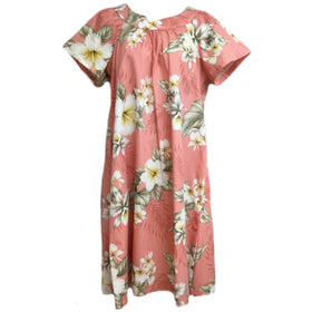 Relaxed Hibiscus Pink Muumuu Dress - 0
