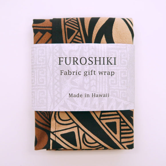 Ombre Tapa Polynesian Print Fabric Gift Wrap | Eco Wrapping Cloth & Bandanna| SMALL - Muumuu Outlet