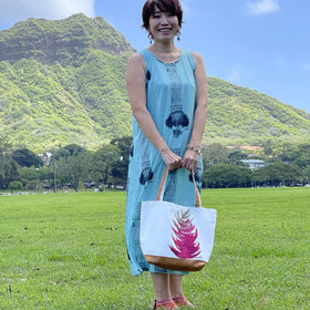 Sabado Design Sleeveless A Line Dress - Navy Tree on Light Blue - Muumuu Outlet
