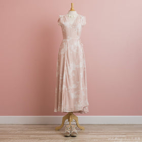 Floral Print Wrap Dress | Beige Pink - Muumuu Outlet