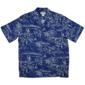 Hawaiian Scenery Rayon Shirt | Blue - Muumuu Outlet