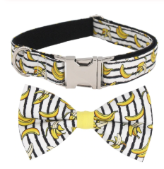 3Pc Dog Set | Bow Tie, Collar, Leash | Banana - Muumuu Outlet