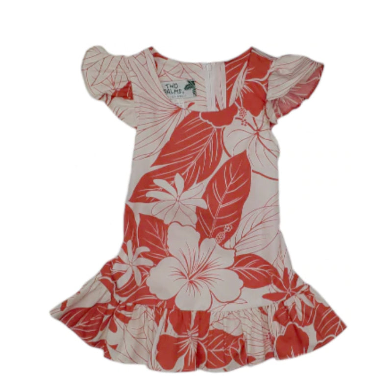 Red Hibiscus Girl's Hawaiian Dress 14