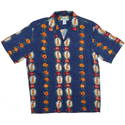 Hula Girl Vintage Inspired Rayon Hawaiian Shirt | Navy - Muumuu Outlet