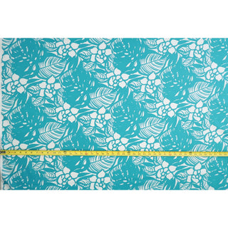 Modern Floral Cotton Fabric | Teal - Muumuu Outlet