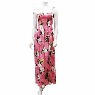 Tube Top Free Size Beach Dress, Pink Hibiscus - Muumuu Outlet