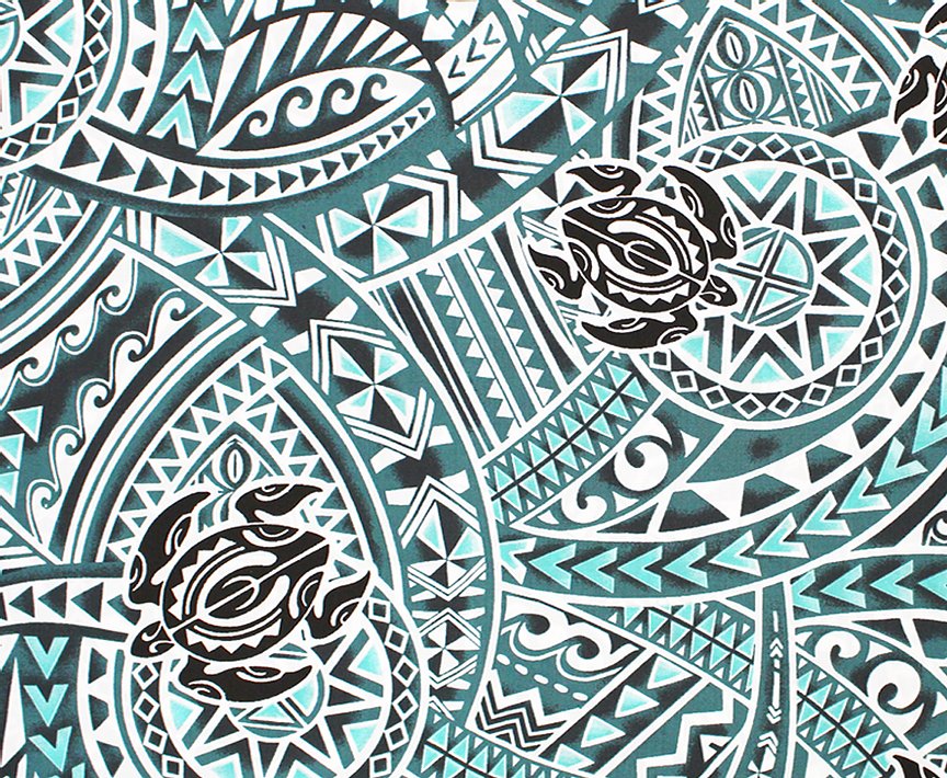 Polynesian Honu Tapa Print Fabric