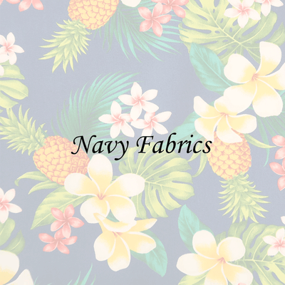 Navy Color Hawaiian Print Fabrics