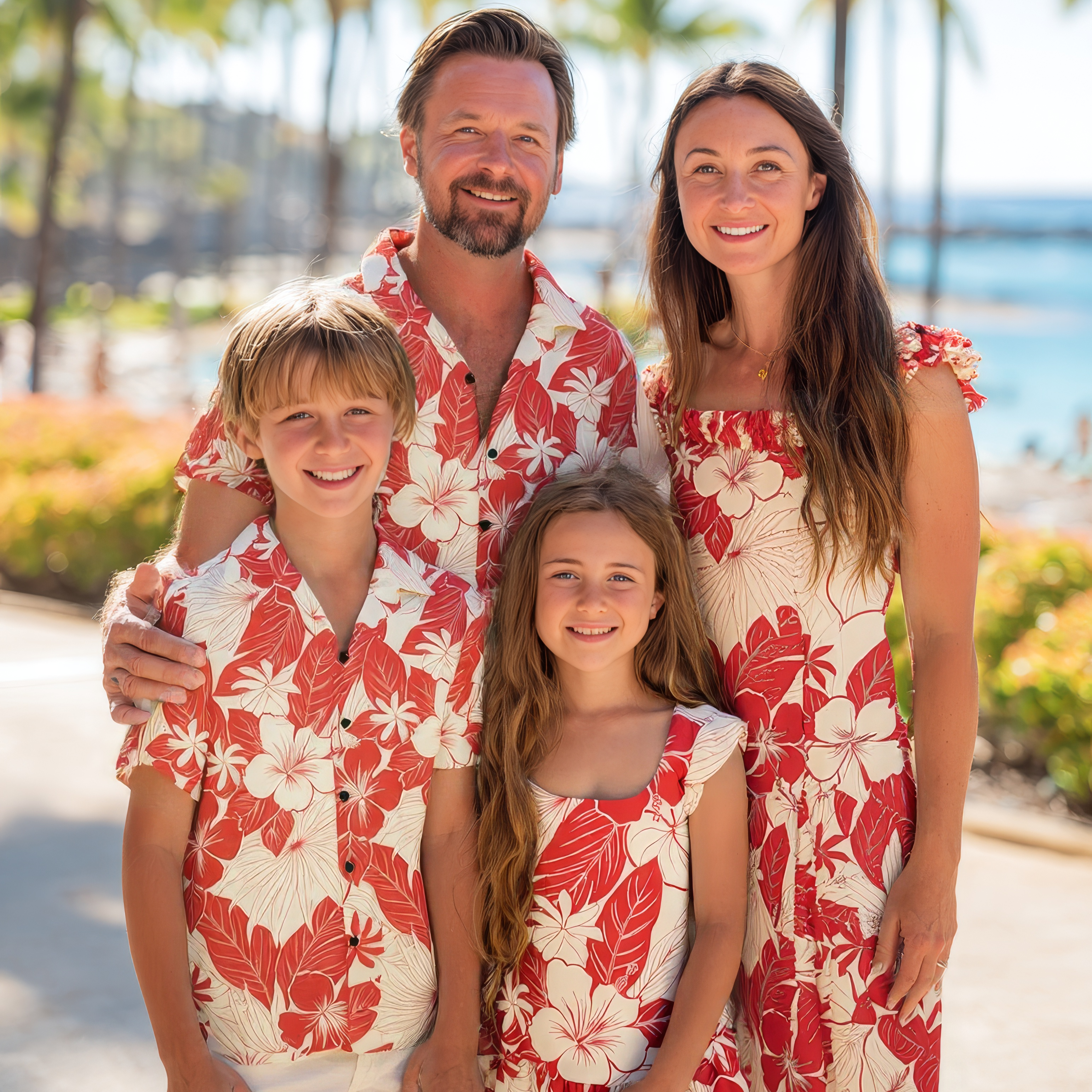 Hibiscus & Tiare Family Matching Outfits – Shirts & Dresses