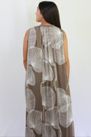 shirt dress palm leaf bronw