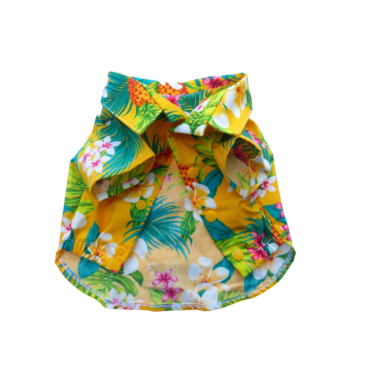 Yellow Pineapple Dog's Hawaiian Shirt | Yellow