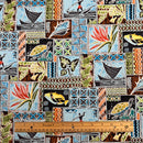 Light Blue Traditional Polynesian Pattern Fabric-2