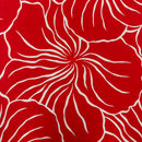 Modern Hibiscus Print Fabric Polycotton | RED-3