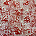 Tapa Hawaiian Print Fabric 100%Cotton/ Red and White -1223FB-RED4