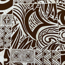 Tapa Hawaiian Print Fabric 100%Cotton/ Brown and White-3