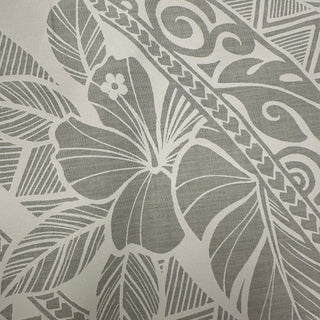 White Hawaiian Print Fabric Polycotton -1223FB-WH2