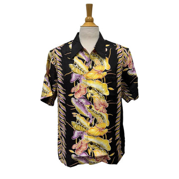 Vintage Anthurium Flower & Leaf Print Hawaiian Shirt | Vintage Aloha Shirts Brand: Kamehameha - 0