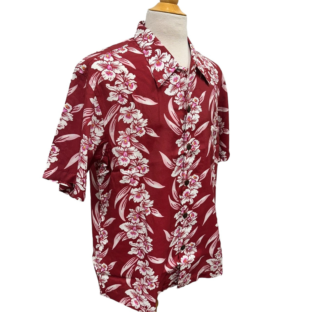 Vintage Hibiscus Print Hawaiian Shirt - RED | Vintage Aloha Shirts Brand: Kamehameha