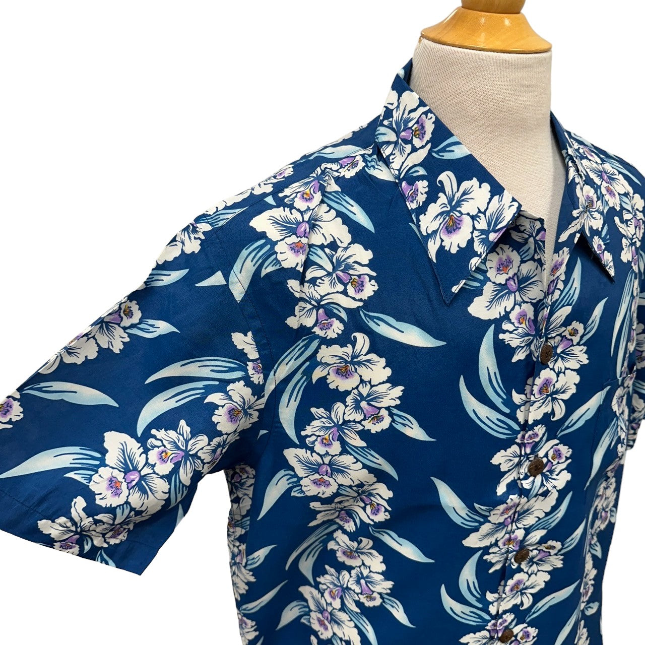 Vintage Hibiscus Print Hawaiian Shirt - BLUE | Vintage Aloha Shirts Brand: Kamehameha