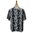 Vintage Hibiscus Print Hawaiian Shirt - BLACK | Vintage Aloha Shirts Brand: Kamehameha-1