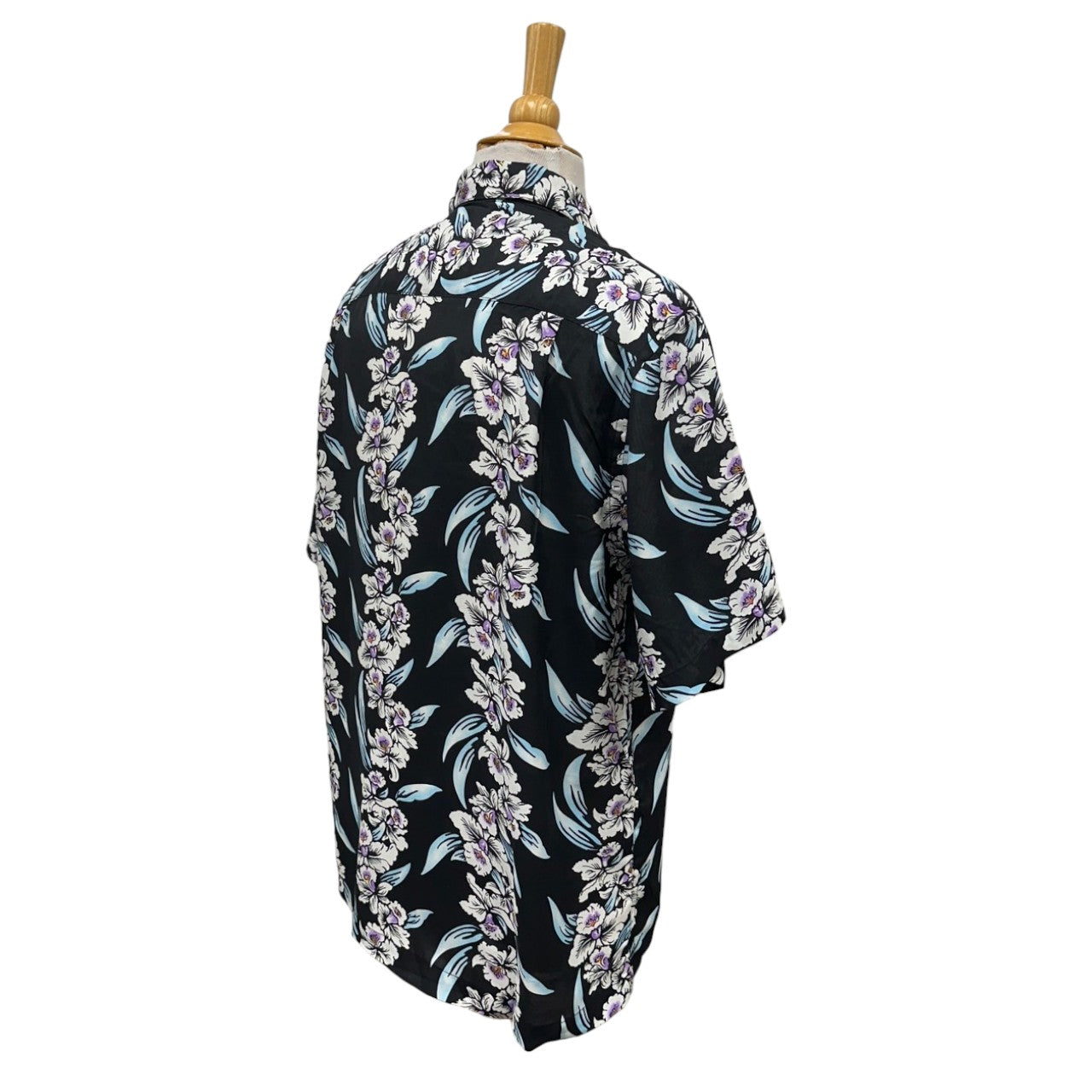 Vintage Hibiscus Print Hawaiian Shirt - BLACK | Vintage Aloha Shirts Brand: Kamehameha