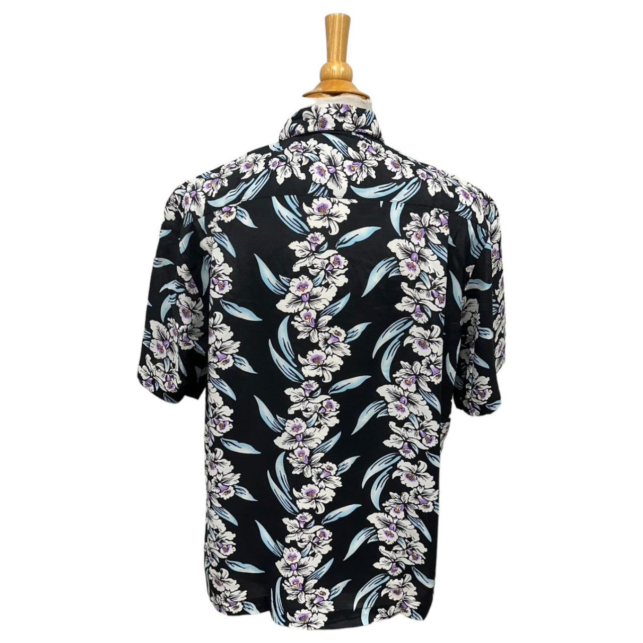 Vintage Hibiscus Print Hawaiian Shirt - BLACK | Vintage Aloha Shirts Brand: Kamehameha