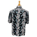 Vintage Hibiscus Print Hawaiian Shirt - BLACK | Vintage Aloha Shirts Brand: Kamehameha-4