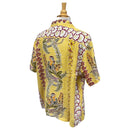 Vintage Prints Hula Girl & Flower Lei Print Hawaiian Shirt Yellow | Vintage Aloha Shirts Brand: Kamehameha-4