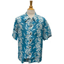 Vintage Hibiscus Print Hawaiian Shirt - Turquoise | Vintage Aloha Shirts Brand: Kamehameha-1
