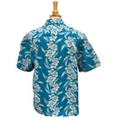Vintage Hibiscus Print Hawaiian Shirt - Turquoise | Vintage Aloha Shirts Brand: Kamehameha-4