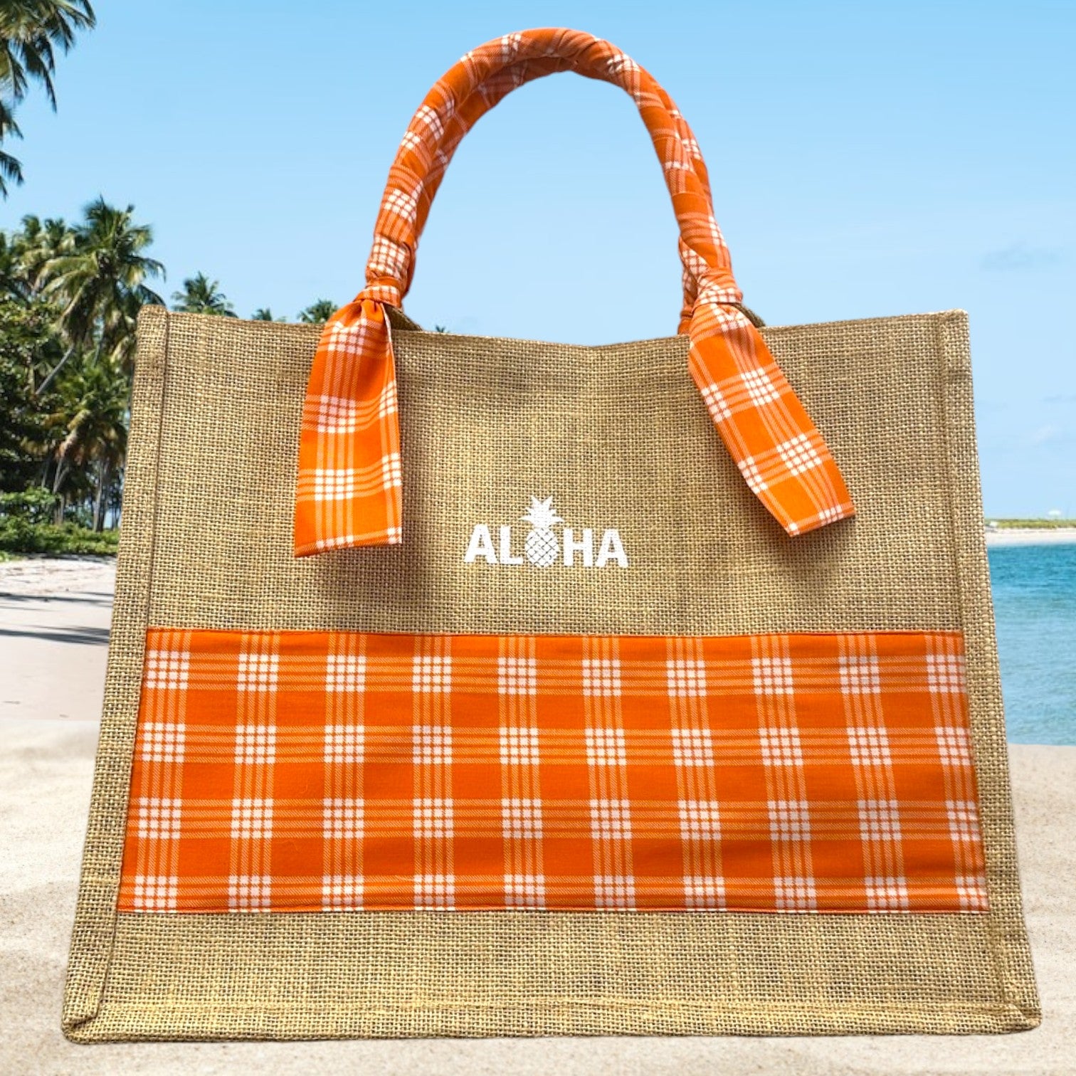 hawaii_burlap_tote_bag_orange