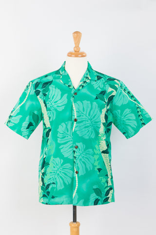 Buy green Hawaiian Muumuu Dress with Baby Ruffle Lei Floral Hawaiian Dress